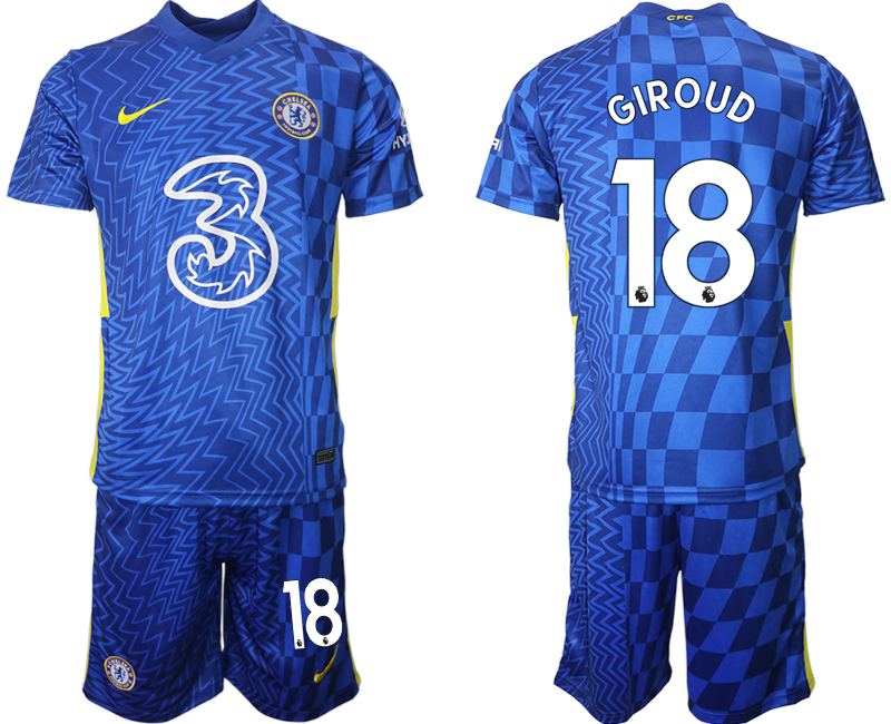 Men 2021-2022 Club Chelsea FC home blue #18 Nike Soccer Jerseys->chelsea jersey->Soccer Club Jersey